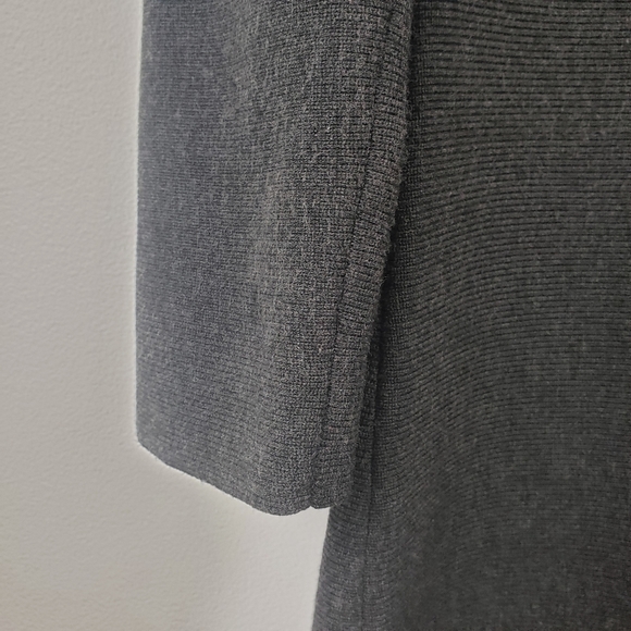 JONES NEW YORK  Grey Sweater Dress Ribbed Knit Long Sleeve - Picture 3 of 10